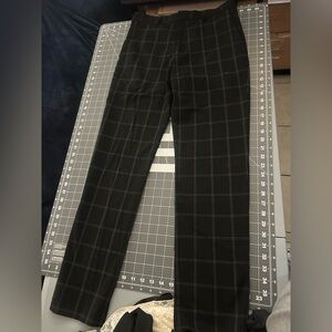 H&M Men's Black Checkered Dress Pants